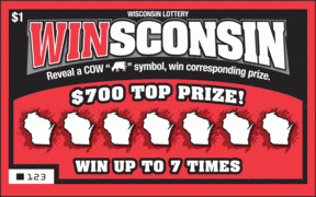 WinSconsin instant scratch ticket from Wisconsin Lottery - unscratched