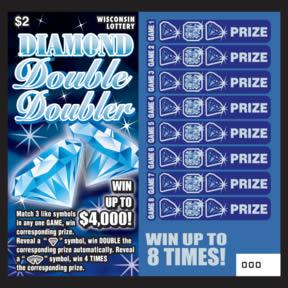 Diamond Double Doubler instant scratch ticket from Wisconsin Lottery - unscratched
