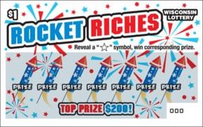 Rocket Riches instant scratch ticket from Wisconsin Lottery - unscratched