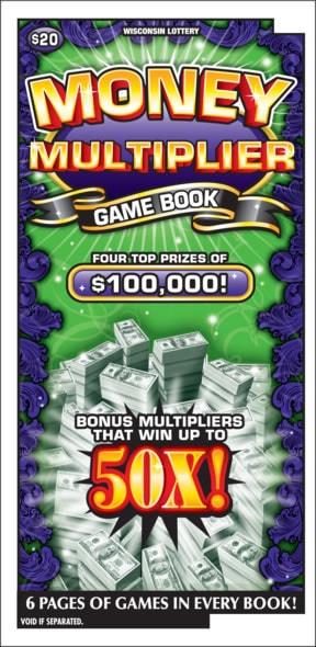 Money Multiplier Game Book instant scratch ticket from Wisconsin Lottery - unscratched