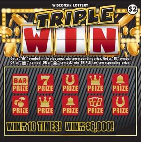 Triple Win instant scratch ticket from Wisconsin Lottery - unscratched