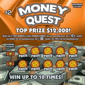 Money Quest instant scratch game Money Quest instant scratch ticket from Wisconsin Lottery - unscratched