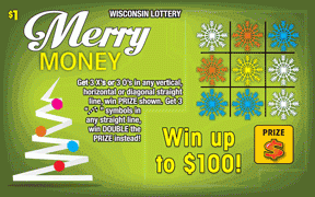 Merry Money instant scratch ticket from Wisconsin Lottery - unscratched