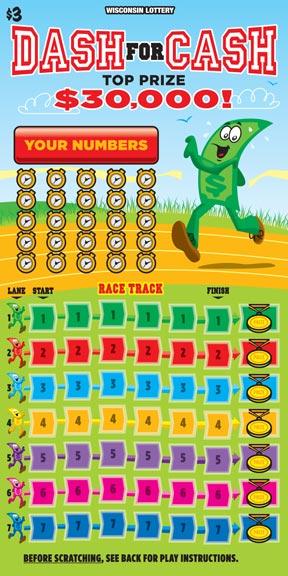 Dash for Cash instant scratch game Dash for Cash instant scratch ticket from Wisconsin Lottery - unscratched
