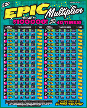 Epic Multiplier instant scratch ticket from Wisconsin Lottery - unscratched