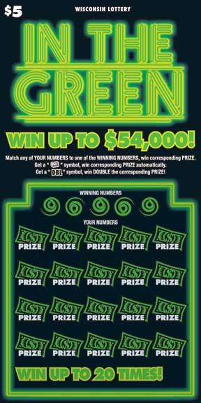 In the Green instant scratch game In the Green instant scratch ticket from Wisconsin Lottery - unscratched