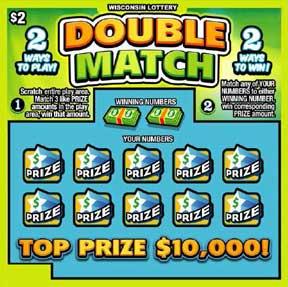 Double Match instant scratch ticket from Wisconsin Lottery - unscratched