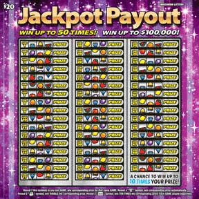 Jackpot Payout instant scratch ticket from Wisconsin Lottery - unscratched