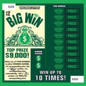Big Win instant scratch ticket from Wisconsin Lottery - unscratched