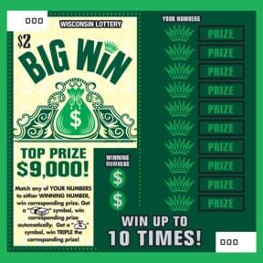 Big Win instant scratch ticket from Wisconsin Lottery - unscratched Big Win instant scratch ticket from Wisconsin Lottery - unscratched
