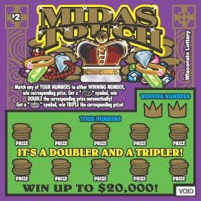 Midas Touch instant scratch ticket from Wisconsin Lottery - unscratched Midas Touch instant scratch ticket from Wisconsin Lottery - unscratched
