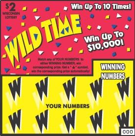 Wild Time instant scratch ticket from Wisconsin Lottery - unscratched Wild Time instant scratch ticket from Wisconsin Lottery - unscratched
