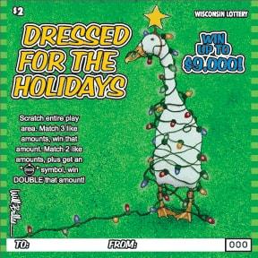 Holiday Gift Tag instant scratch ticket from Wisconsin Lottery - unscratched Holiday Gift Tag instant scratch ticket from Wisconsin Lottery - unscratched