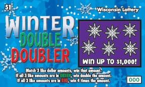 Winter Double Doubler instant scratch ticket from Wisconsin Lottery - unscratched Winter Double Doubler instant scratch ticket from Wisconsin Lottery - unscratched