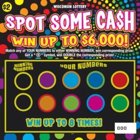 Spot Some Cash instant scratch ticket from Wisconsin Lottery - unscratched