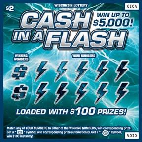 Cash in a Flash instant scratch ticket from Wisconsin Lottery - unscratched Cash in a Flash instant scratch ticket from Wisconsin Lottery - unscratched