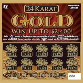 24 Karat Gold instant scratch ticket from Wisconsin Lottery - unscratched 24 Karat Gold instant scratch ticket from Wisconsin Lottery - unscratched