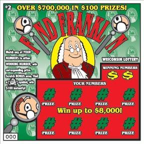 Find Franklin instant scratch ticket from Wisconsin Lottery - unscratched Find Franklin instant scratch ticket from Wisconsin Lottery - unscratched
