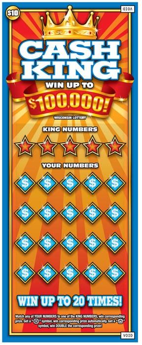 Cash King instant scratch ticket from Wisconsin Lottery - unscratched