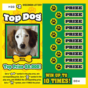 Top Dog instant scratch ticket from Wisconsin Lottery - unscratched Top Dog instant scratch ticket from Wisconsin Lottery - unscratched