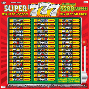 Super 777 instant scratch ticket from Wisconsin Lottery - unscratched Super 777 instant scratch ticket from Wisconsin Lottery - unscratched