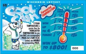 Cool Cash instant scratch ticket from Wisconsin Lottery - unscratched Cool Cash instant scratch ticket from Wisconsin Lottery - unscratched