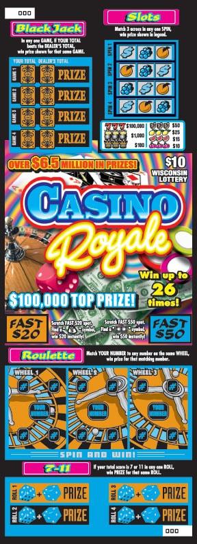 Casino Royale instant scratch ticket from Wisconsin Lottery - unscratched Casino Royale instant scratch ticket from Wisconsin Lottery - unscratched
