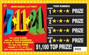7-11-21 instant scratch ticket from Wisconsin Lottery - unscratched 7-11-21 instant scratch ticket from Wisconsin Lottery - unscratched