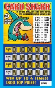 Card Shark instant scratch ticket from Wisconsin Lottery - unscratched Card Shark instant scratch ticket from Wisconsin Lottery - unscratched