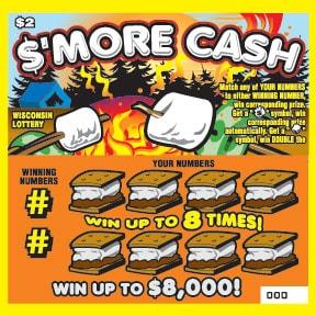 S'more Cash instant scratch ticket from Wisconsin Lottery - unscratched