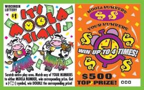 Moola Time instant scratch ticket from Wisconsin Lottery - unscratched Moola Time instant scratch ticket from Wisconsin Lottery - unscratched