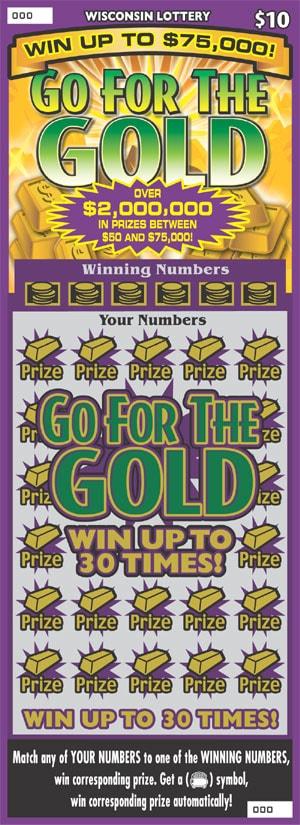 Go for the Gold instant scratch ticket from Wisconsin Lottery - unscratched Go for the Gold instant scratch ticket from Wisconsin Lottery - unscratched