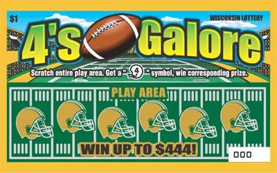 4's Galore instant scratch ticket from Wisconsin Lottery - unscratched 4's Galore instant scratch ticket from Wisconsin Lottery - unscratched