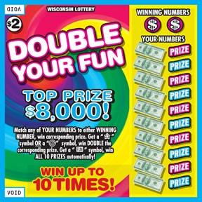 Double Your Fun instant scratch ticket from Wisconsin Lottery - unscratched Double Your Fun instant scratch ticket from Wisconsin Lottery - unscratched