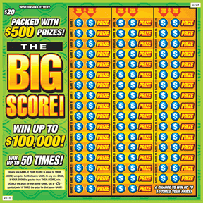 The Big Score instant scratch ticket from Wisconsin Lottery - unscratched The Big Score instant scratch ticket from Wisconsin Lottery - unscratched
