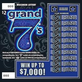 Grand 7's instant scratch ticket from Wisconsin Lottery - unscratched Grand 7's instant scratch ticket from Wisconsin Lottery - unscratched