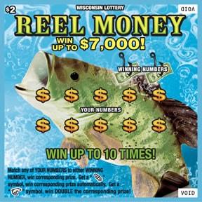 Reel Money instant scratch ticket from Wisconsin Lottery - unscratched