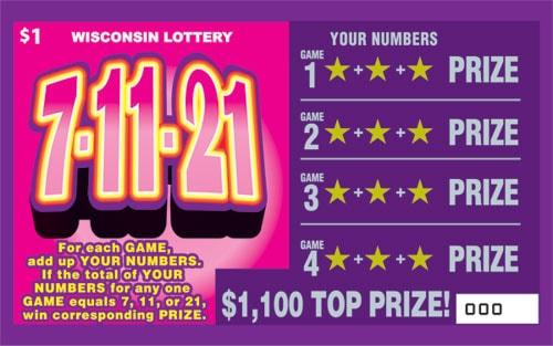 7-11-21 instant scratch ticket from Wisconsin Lottery - unscratched