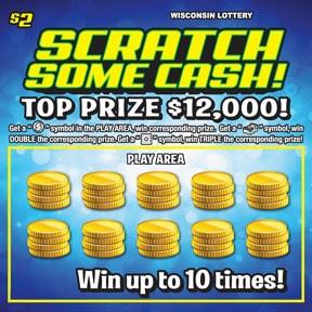Scratch Some Cash instant scratch ticket from Wisconsin Lottery - unscratched