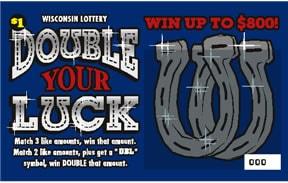 Double Your Luck instant scratch ticket from Wisconsin Lottery - unscratched Double Your Luck instant scratch ticket from Wisconsin Lottery - unscratched