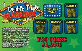 Double Triple Blackjack instant scratch ticket from Wisconsin Lottery - unscratched Double Triple Blackjack instant scratch ticket from Wisconsin Lottery - unscratched