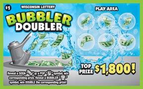 Bubbler Doubler instant scratch ticket from Wisconsin Lottery - unscratched