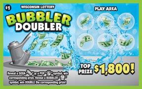 Bubbler Doubler instant scratch ticket from Wisconsin Lottery - unscratched Bubbler Doubler instant scratch ticket from Wisconsin Lottery - unscratched