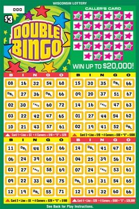 Double Bingo instant scratch ticket from Wisconsin Lottery - unscratched Double Bingo instant scratch ticket from Wisconsin Lottery - unscratched