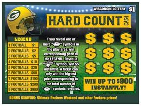 Hard Count Cash instant scratch ticket from Wisconsin Lottery - unscratched