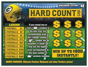 Hard Count Cash instant scratch ticket from Wisconsin Lottery - unscratched Hard Count Cash instant scratch ticket from Wisconsin Lottery - unscratched