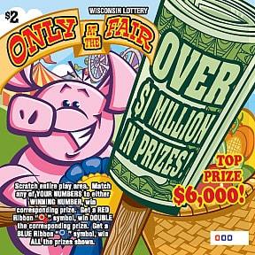 Only at the Fair instant scratch ticket from Wisconsin Lottery - unscratched Only at the Fair instant scratch ticket from Wisconsin Lottery - unscratched