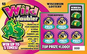 Wild Doubler instant scratch ticket from Wisconsin Lottery - unscratched
