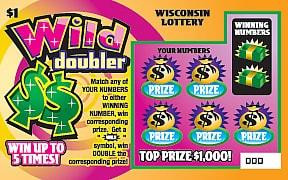 Wild Doubler instant scratch ticket from Wisconsin Lottery - unscratched Wild Doubler instant scratch ticket from Wisconsin Lottery - unscratched