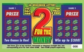 2 for the Money instant scratch ticket from Wisconsin Lottery - unscratched 2 for the Money instant scratch ticket from Wisconsin Lottery - unscratched